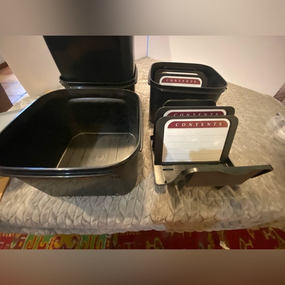 4Tupperware Modular Mates Square #2 1620-1 Recipe Photo Holder Insert Black Gray - Picture 6 of 10